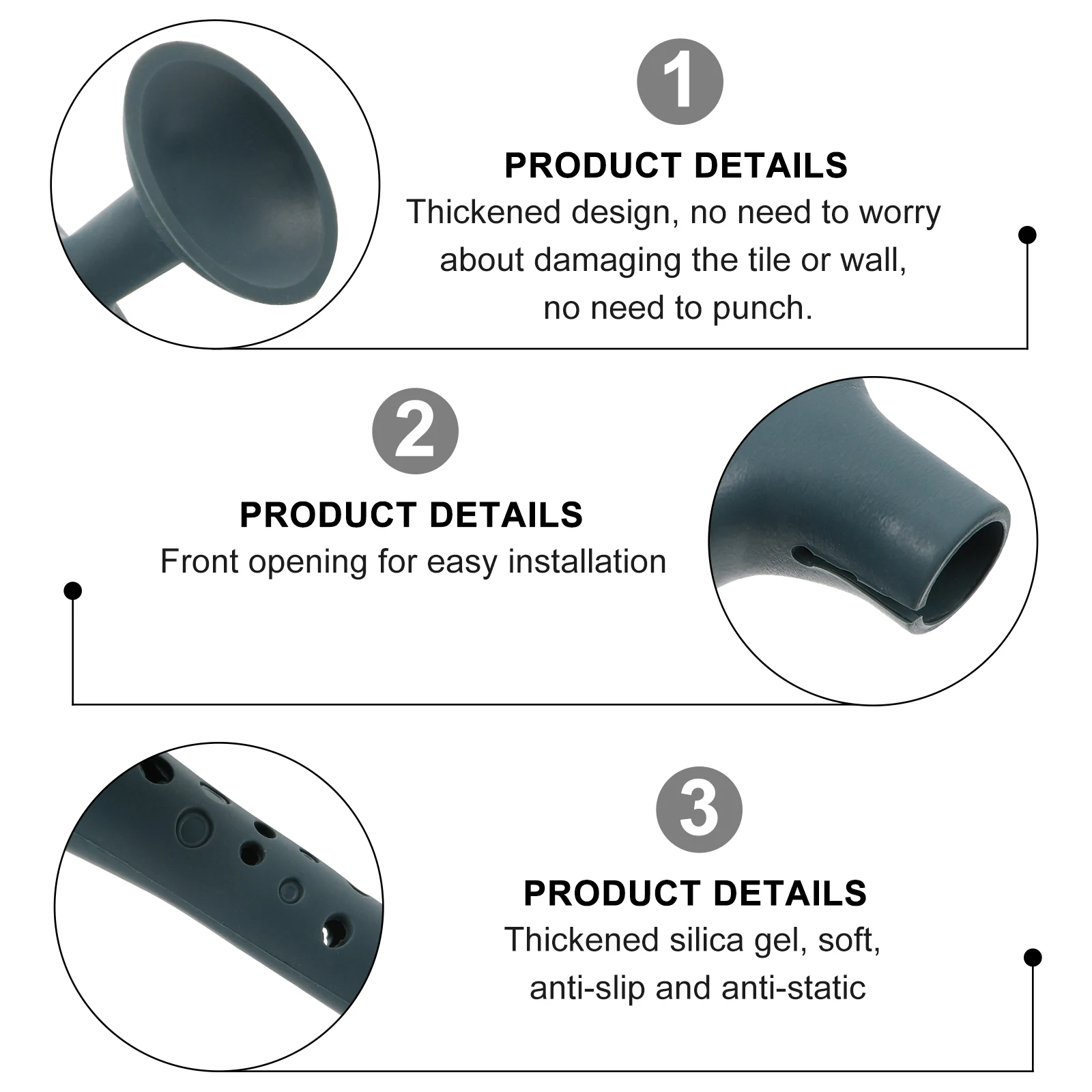 

1pc Silicone Covers Anti-Collision Cushion For Elderly Waterproof Fast Drying Flexible Front Opening Easy Installation
