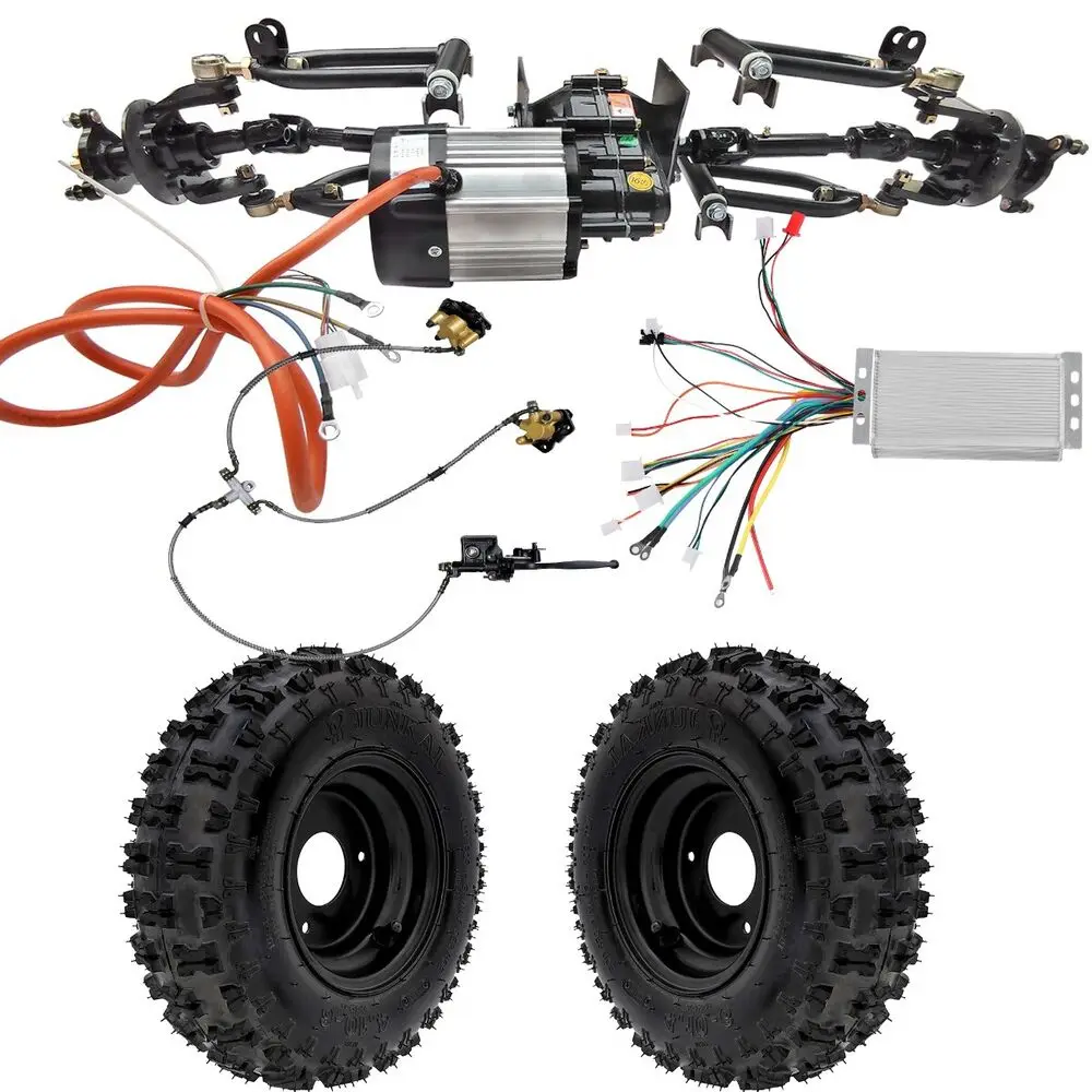 

TDPRO Go Kart Front Axle Kit 6" Wheels 48V 1000W Differential Motor Go Cart Golf Cart quad accessories