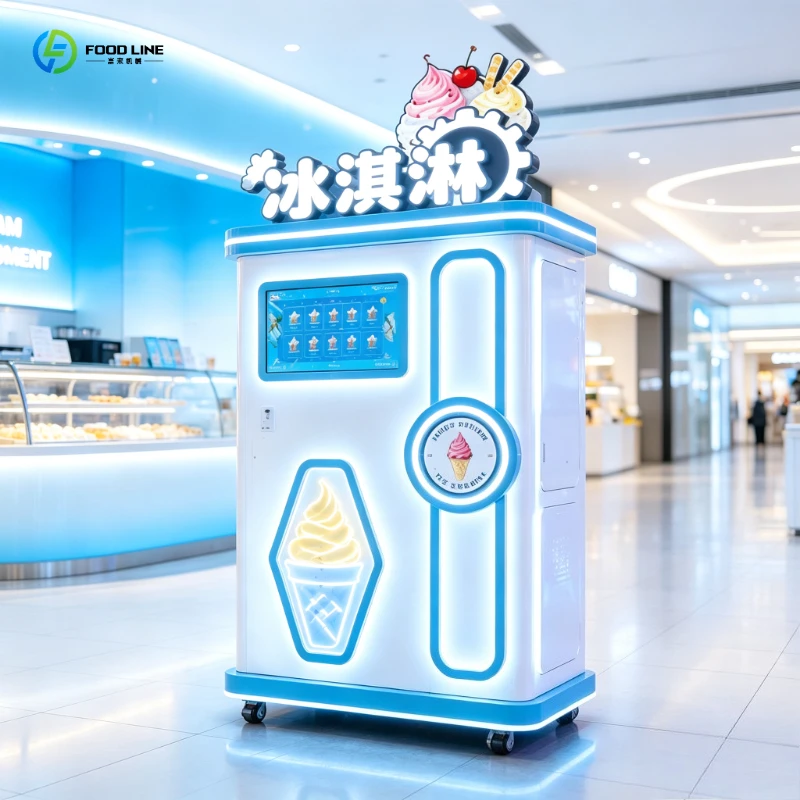FL 2026 Soft Ice Cream Machine with Coin Slot Outdoor Wholesale Vending Machine Manufactured SDK Function Ice Cream Experts