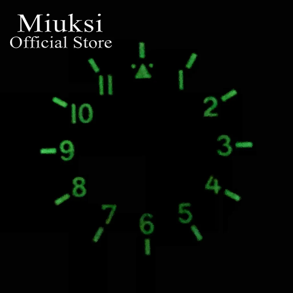 Miuksi 35.5mm black sterile watch dial luminous fit NH35 NH36 ETA2824 2836 Miyota8205 8215 821A Mingzhu DG2813 3804 movement