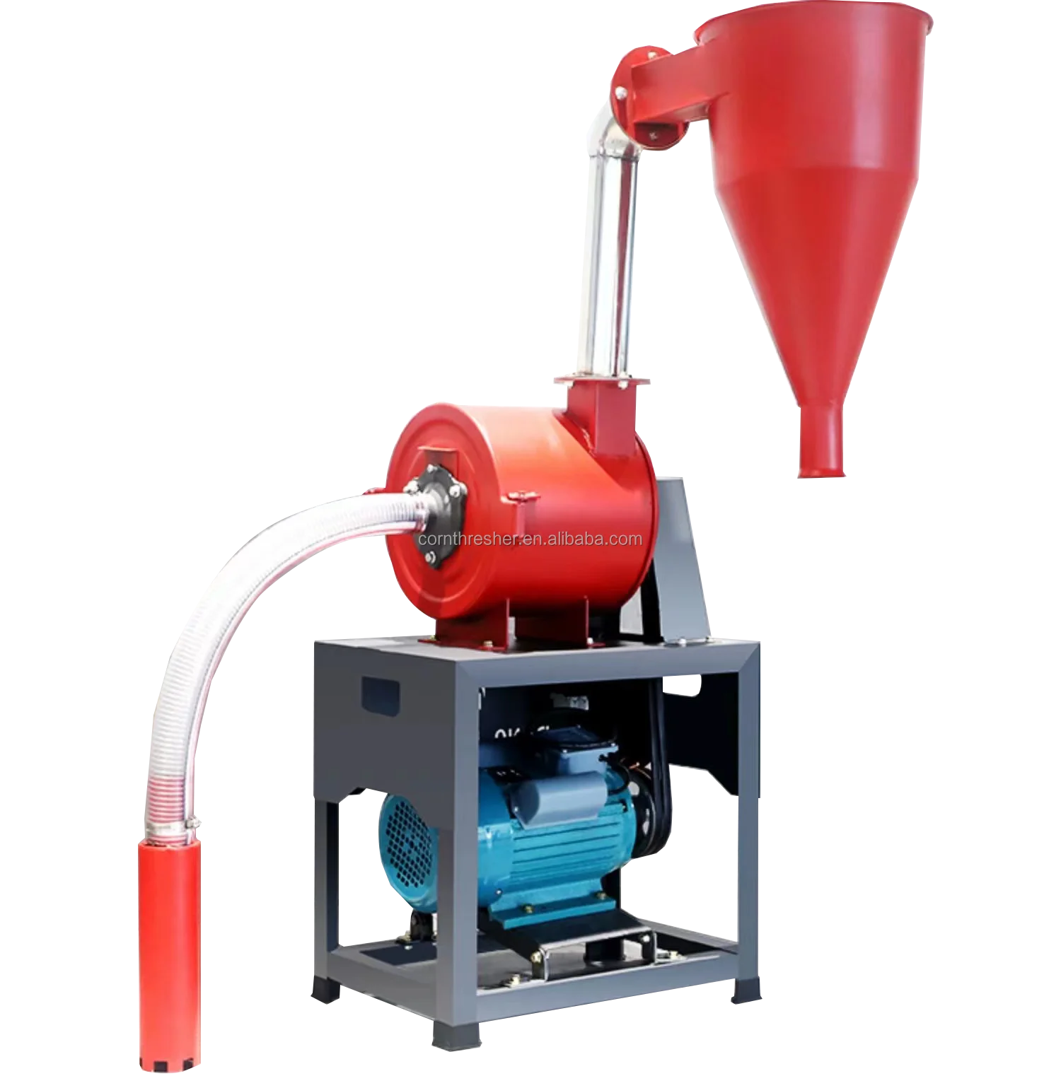 Portable Self-Suction Feed Mill Machine 220V-380v Flour Mill Crushing Machine Pulverizer for Corn Maize Wheat Soybea