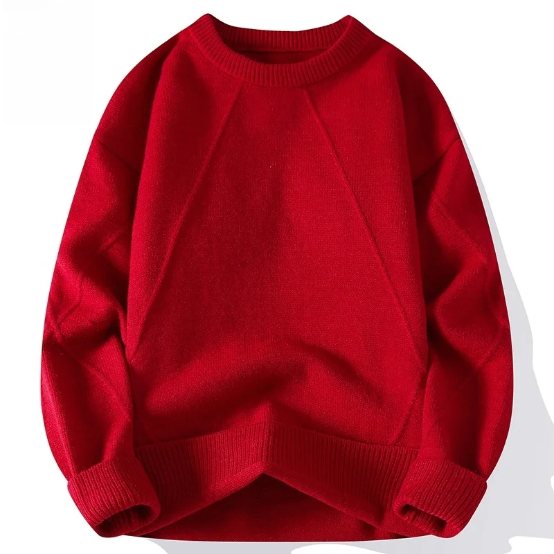 

Мужской свитер с круглым вырезом, повседневный, свободного кроя, зимний, новый, удобный, дышащий, с длинными рукавами, цветной