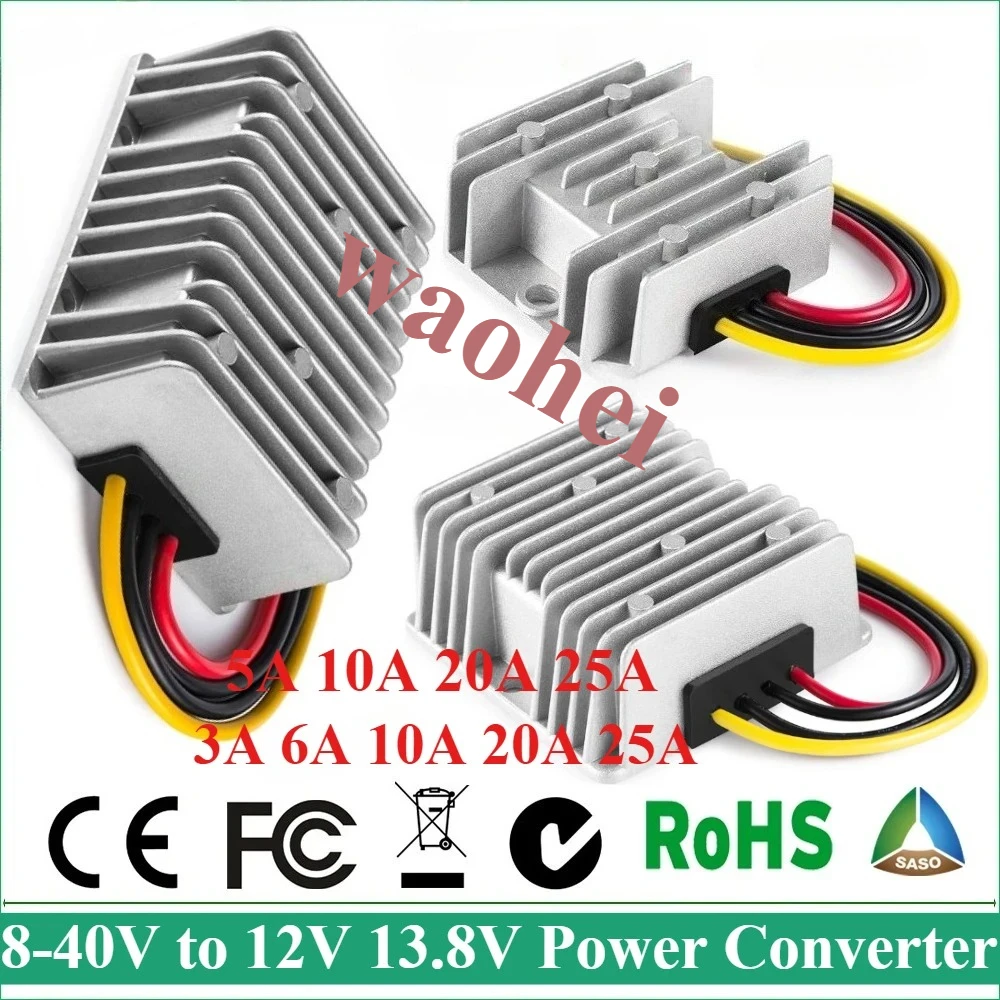 

8-40V to 19V13.8V 3A-20A Boost Buck DC DC Power Converter Voltage Stabilizer Step Down Step Down Up Regulator for Cars Solar CE