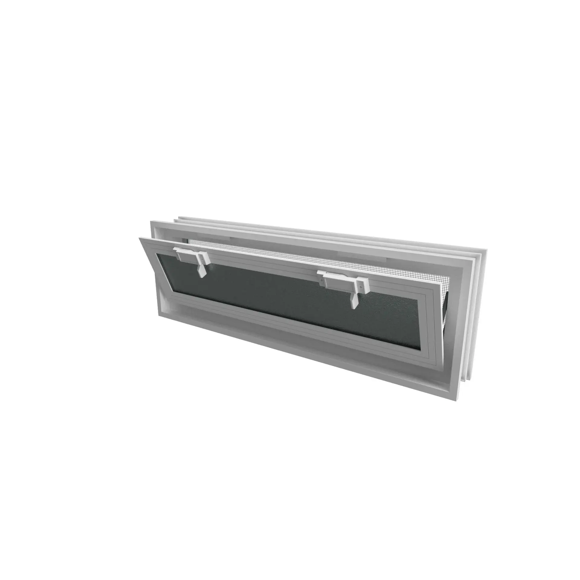 Ventana de Ventilación con Mosquitera Incorporada Cenemar - 57x19x8 - Adecuada para Paredes de Bloques de Vidrio y Tradicionales