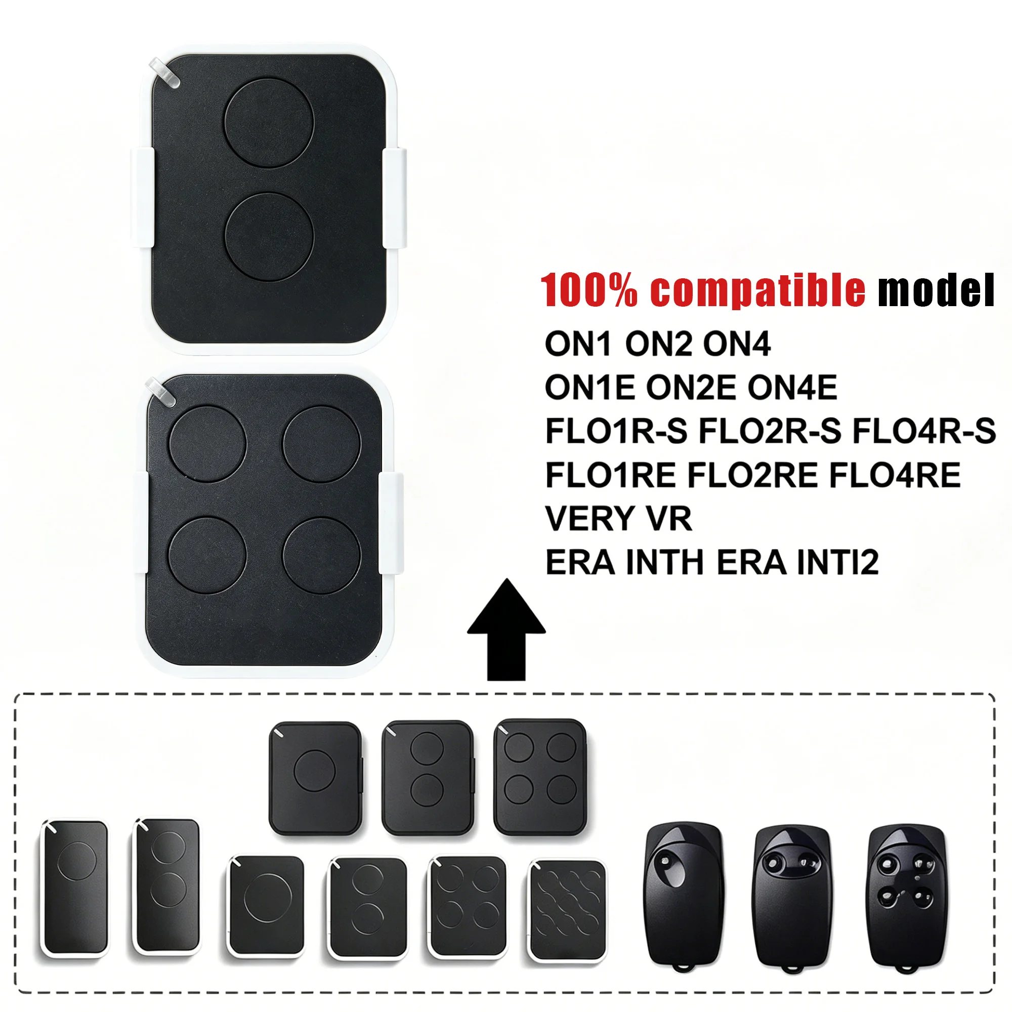 2 Key & 4 Key Rolling Code Clone Remote Controller 433.92MHz Works with FLOR FL02RE FLO4RE Garage Gate Opening System