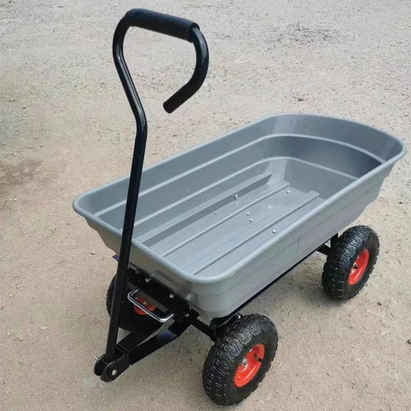 Four-wheeled hand trailer, plastic dumper, home camping, selling flowers, trolley, pick up express, buy vegetables, truck