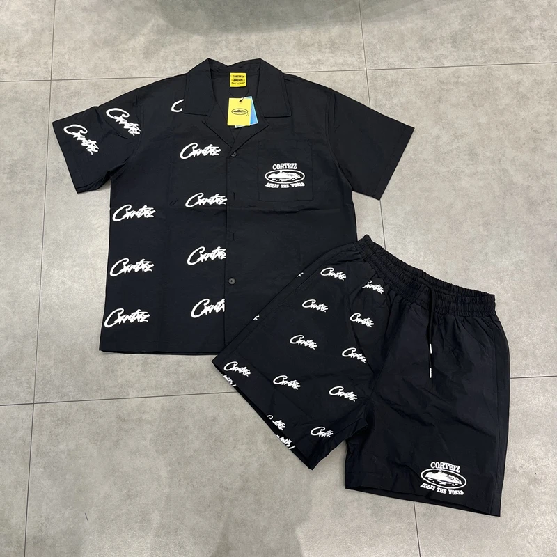 

Summer Sport Casual Printed ort Sve irt And orts Set High Street Sle Teen Boys Faion Beach Wear