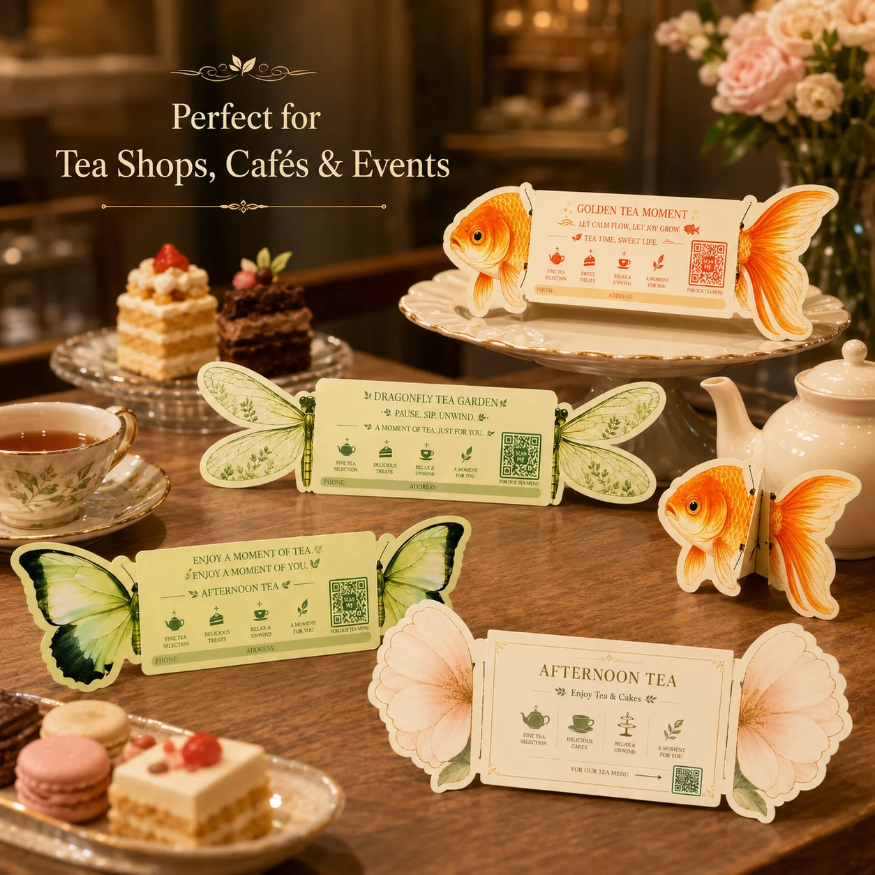Personalized Custom Folding Cards, Customizable with Patterns and Text, Suitable for Any Occasion, to Enhance Your Desktop and Enrich Your Environment, Making Your Life More Elegant and Free-Spirited