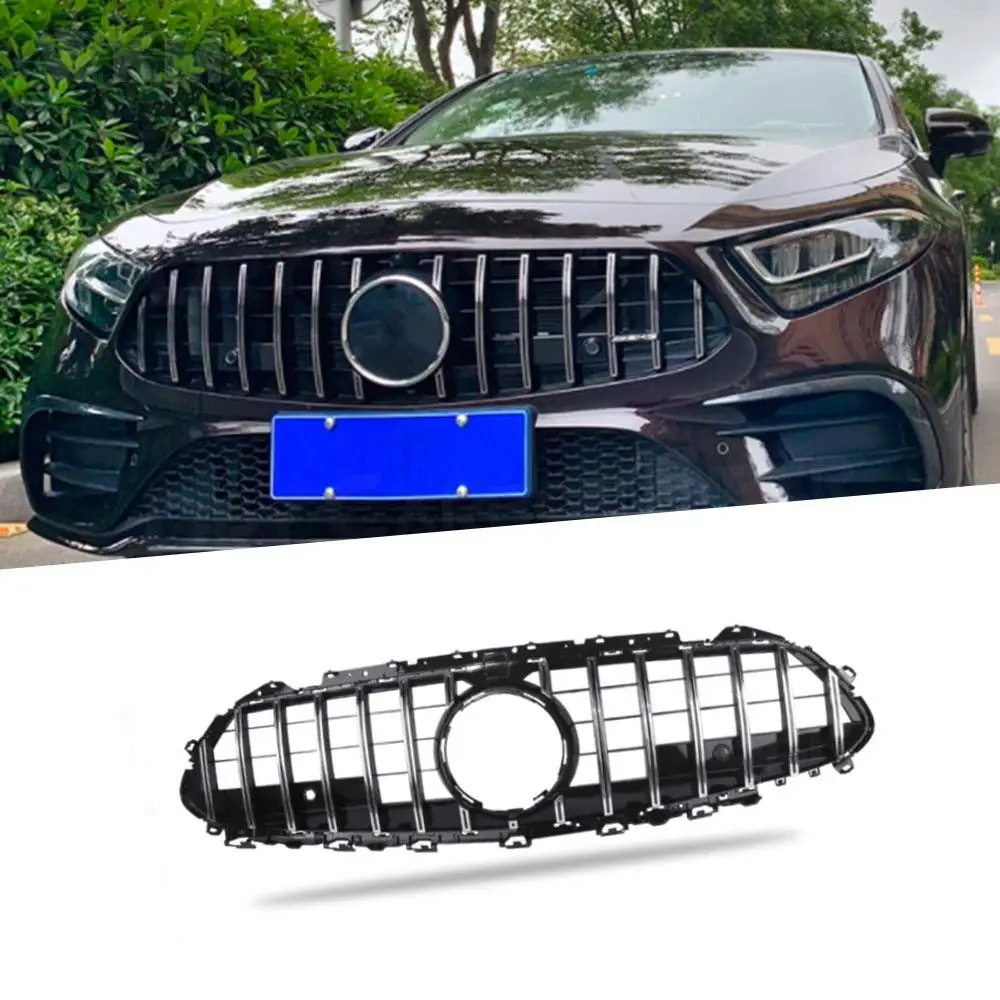 ABS Fog Lamp Grille For Mercedes Benz CLS Class C257 CLS260 300 350 450 CLS53 2019 UP Front Bumper Grill Fog Light Box GT Style