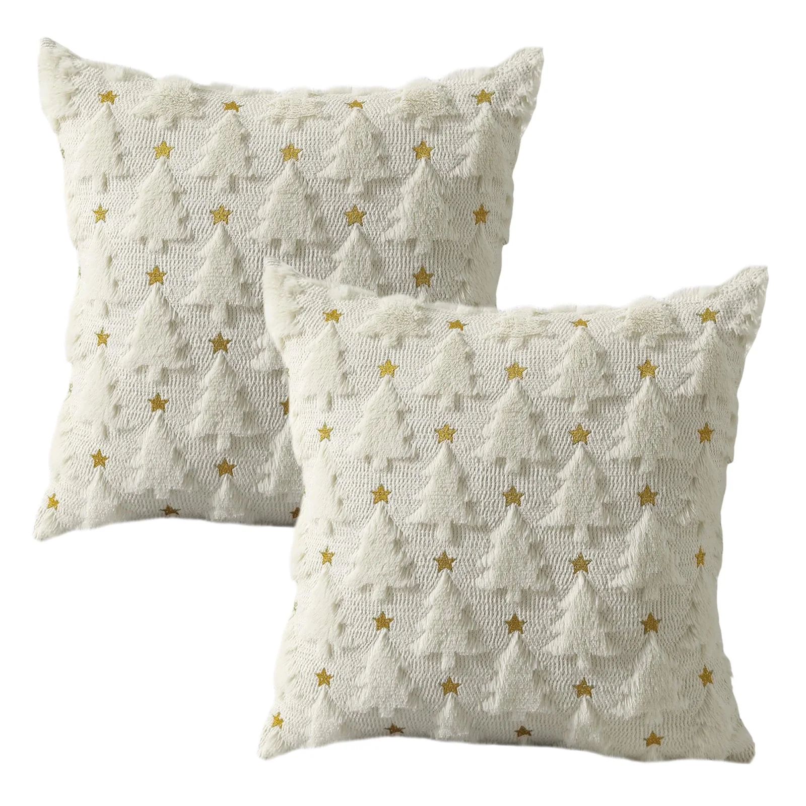 2 قطعة عيد الميلاد الزخرفية رمي وسادة مجموعة محبوك شجرة عيد الميلاد وسادة تغطي 18X18 بوصة مربع وسادة الحالات للسيارة والمنزل #5