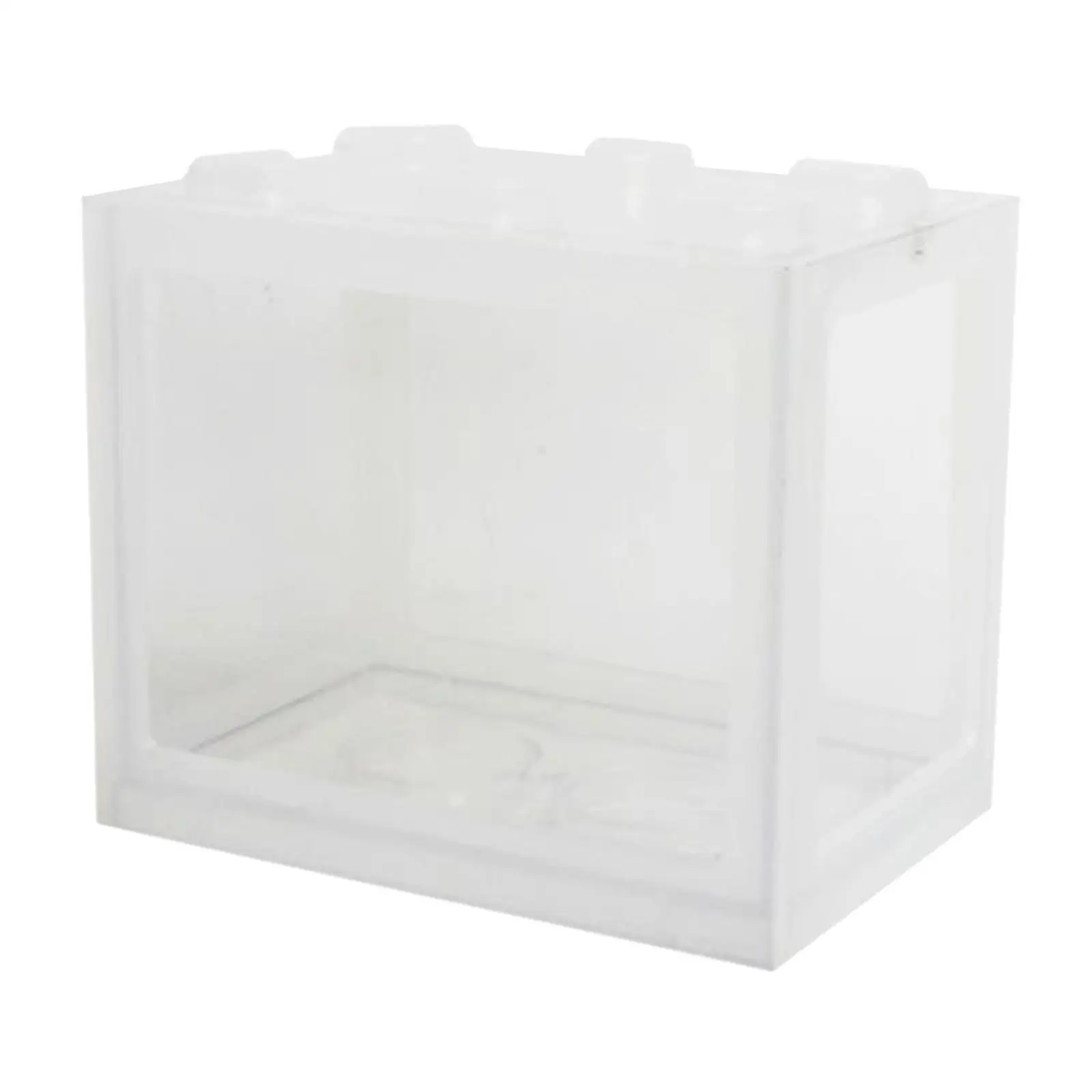 Stackable Building Blocks Mini Fish Cup Plastic Nano Aquarium Box for Betta and Goldfish Display