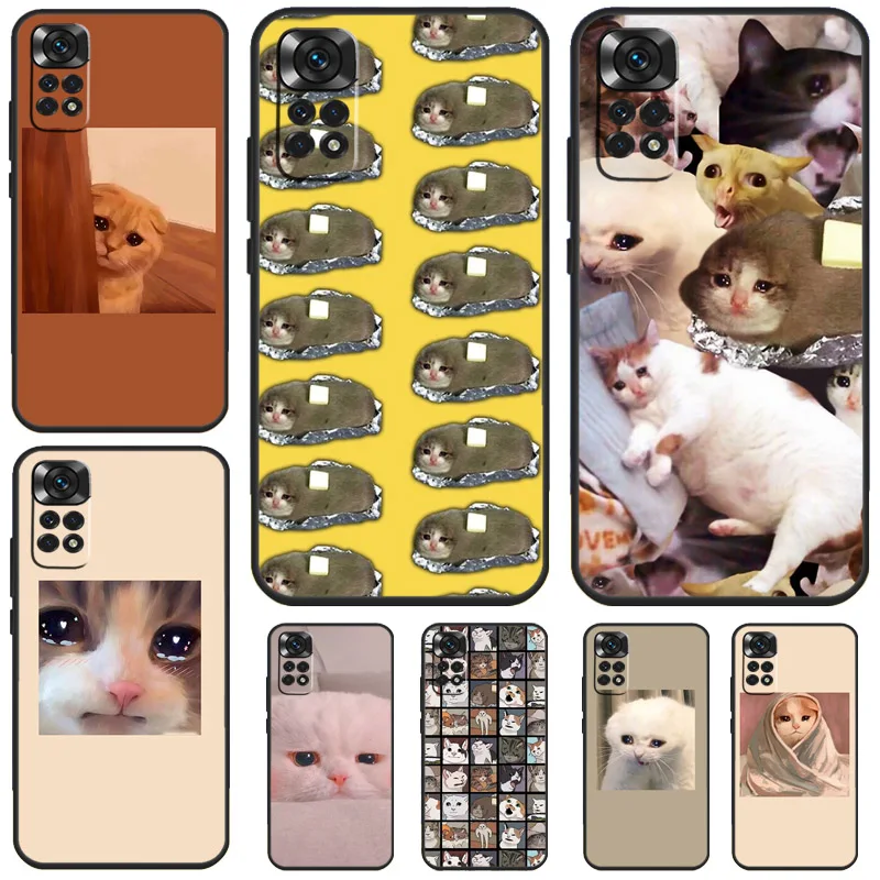 Crying Cat Memes Case For Redmi Note 12 10 9 8 11 13 Pro 9S 10S 11S 12S Phone Cover For Redmi 12C 9C 10C 13C