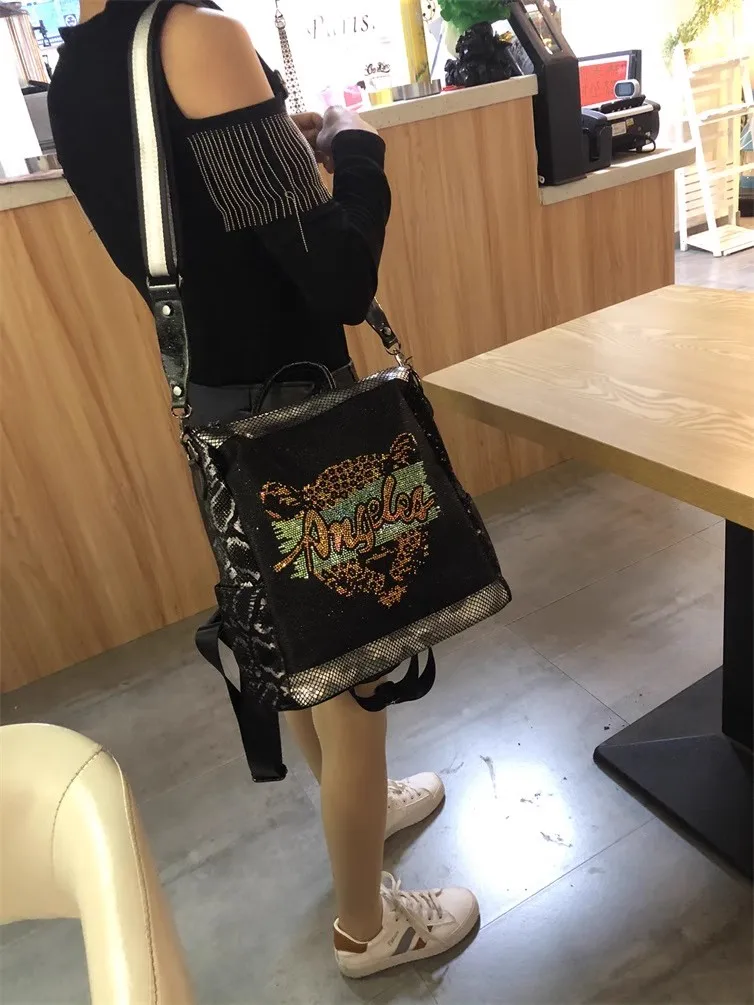 Zaino moda di grande capacità di alta qualità Borsa da donna con diamanti glitterati Borsa a tracolla Borsa da donna Borsa da viaggio femminile