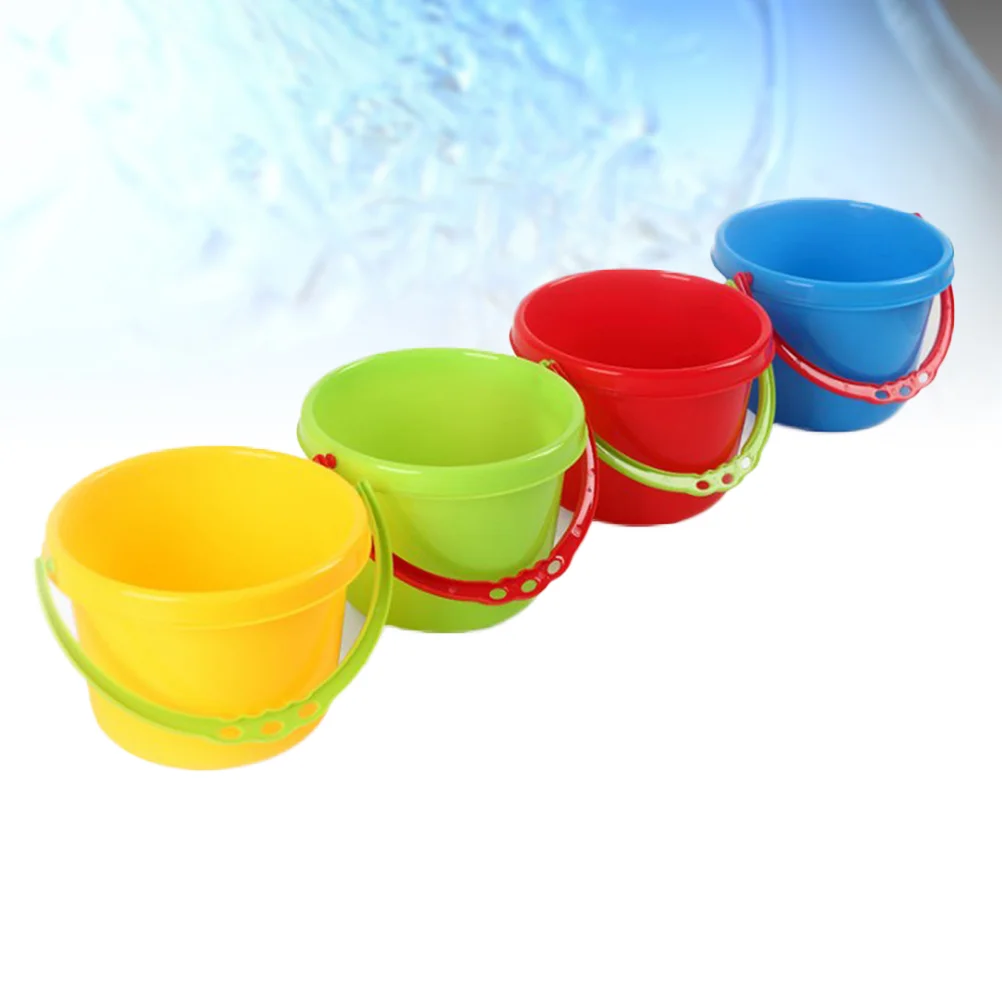 4 Pcs Socialization Toys for Kids Beach Sand Buckets Portable Imagination Children Childern Random Color