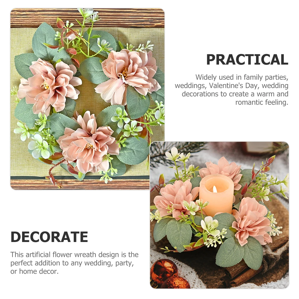 

Garland Home Decor Wedding Party Decoration Wreath Pink Artificial Flowers Spring Rings Pillars Farmhouse Holiday Table