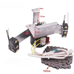 Sale 1 Set Silver 220V Motor With Gears Automatic Egg Turning System Chain Length 100cm Chick Hatching Incubator Accessories