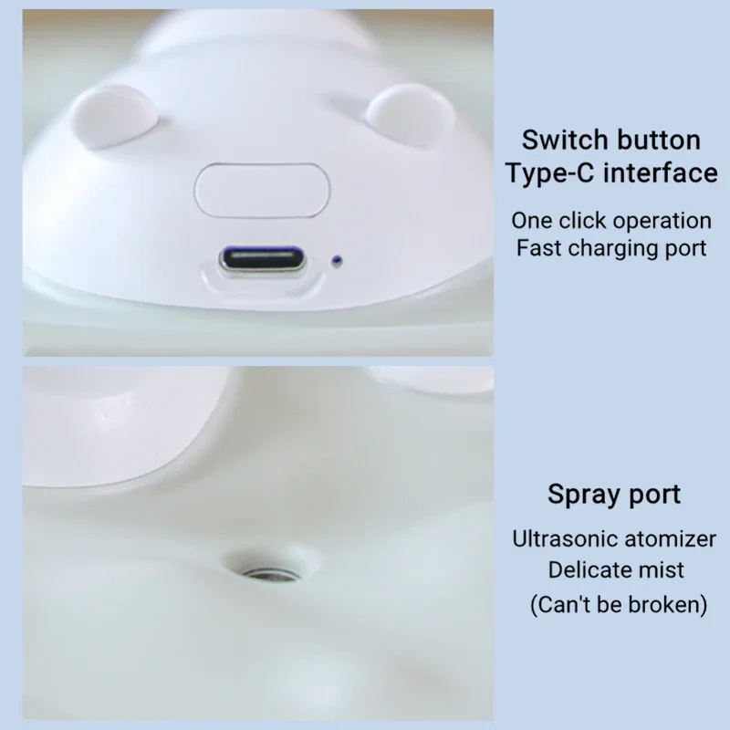 450ML Schöne Bad Bär Luftbefeuchter USB Lade 2000mAh Batterie Betrieben Drahtlose Ultraschall Kühlen Nebel Maker Wasser Diffusor