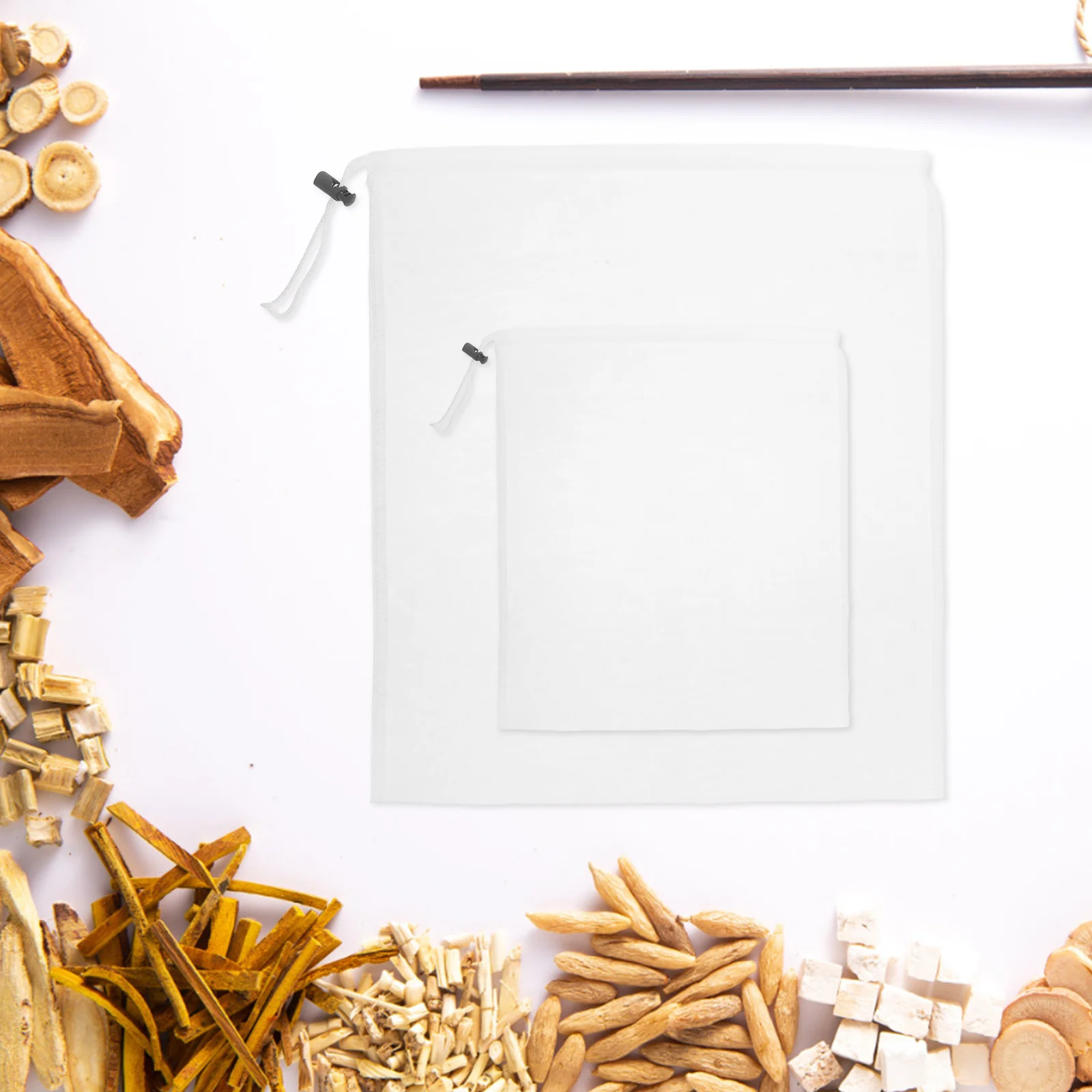 

6Pcs Reusable Tea Filter Bags Non-Woven Fine Mesh Drawstring Filters for Loose Leaf Coffee Herbs Spices Tea Sachets
