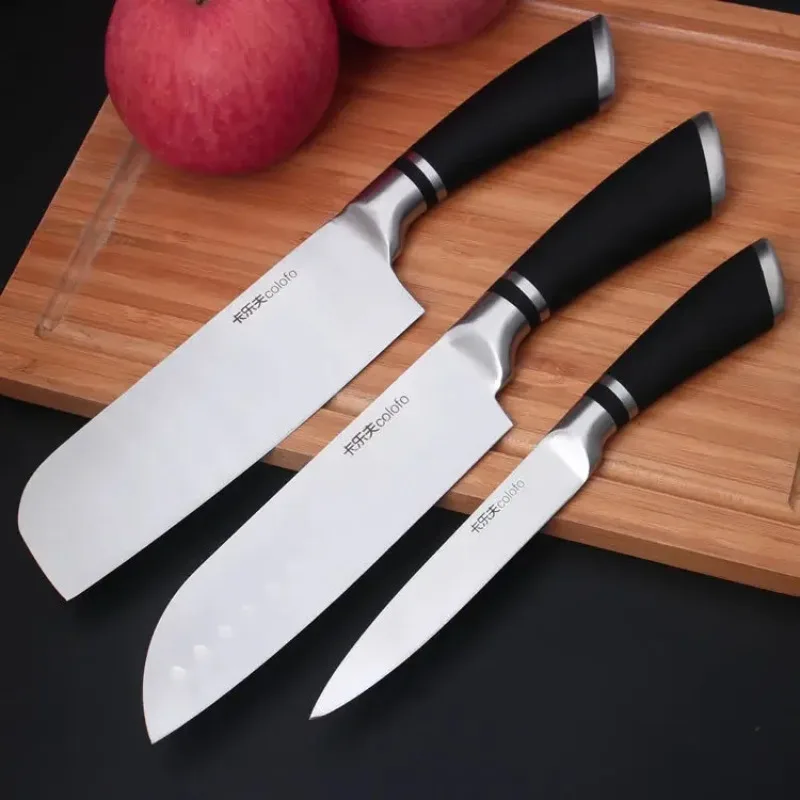 Deutschland Küchenmesser-Sets Edelstahl Küchenmesser 3Cr13mov Chef Slicing Santoku Allzweckmesser Set Bequemer Hadle