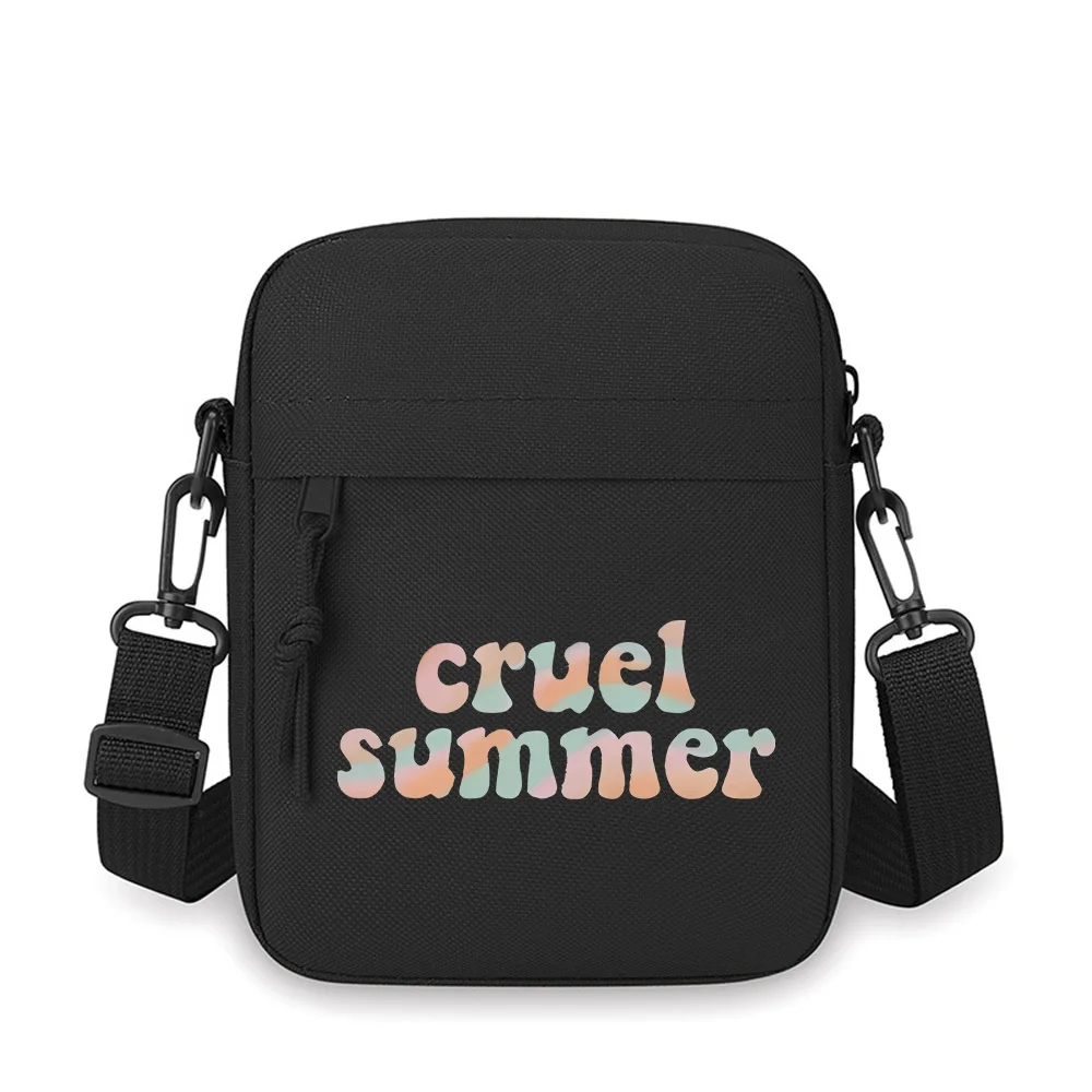 Cruel summer retro groovy text design Men Crossbody Bag Single Shoulder Women Cartoon Anime Film Printing Design Unisex