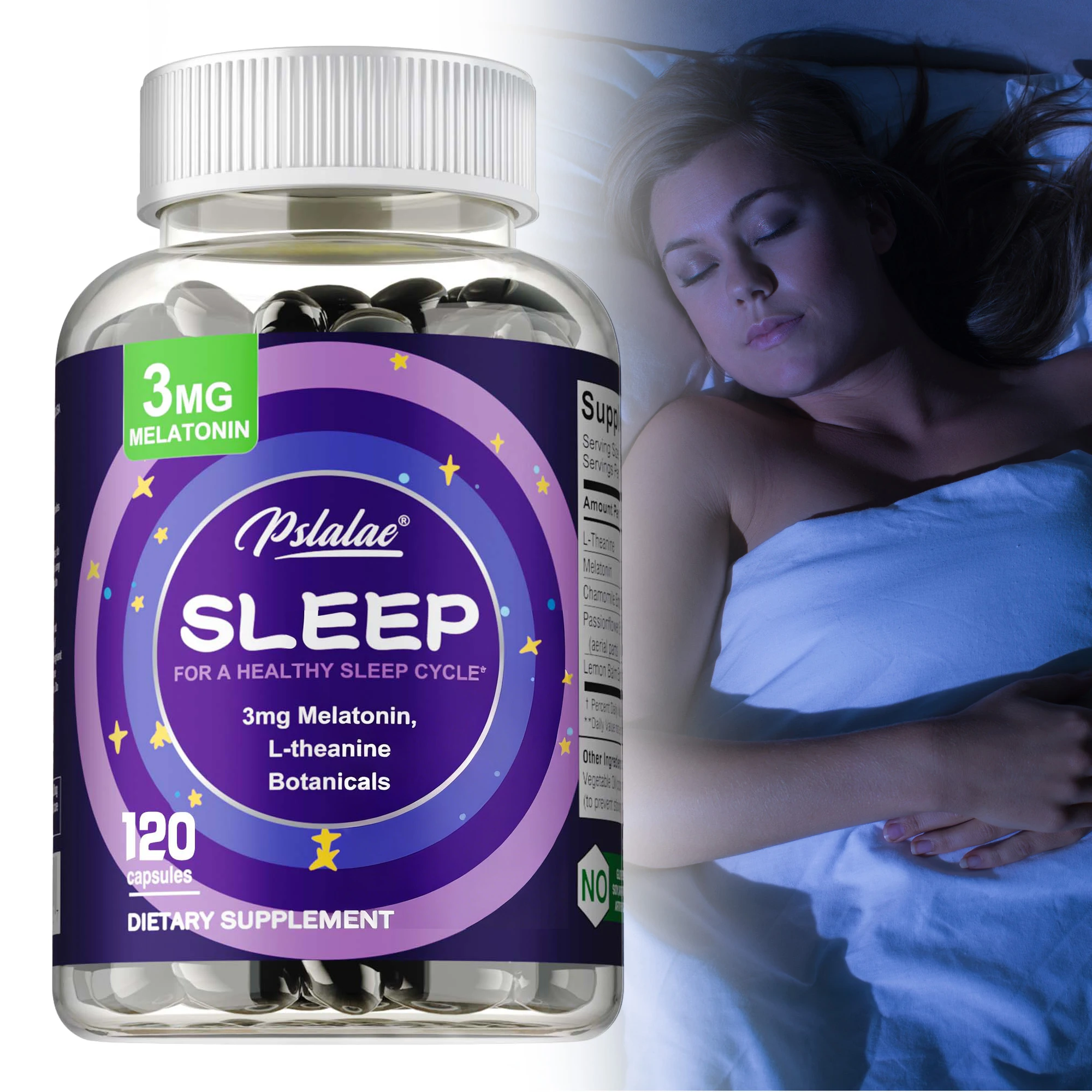 

Melatonin 3mg - with L-theanine, Effective Decomposition, Natural Formula, No Habit, Deep Sleep, Permanent Sleep, Natural Sleep