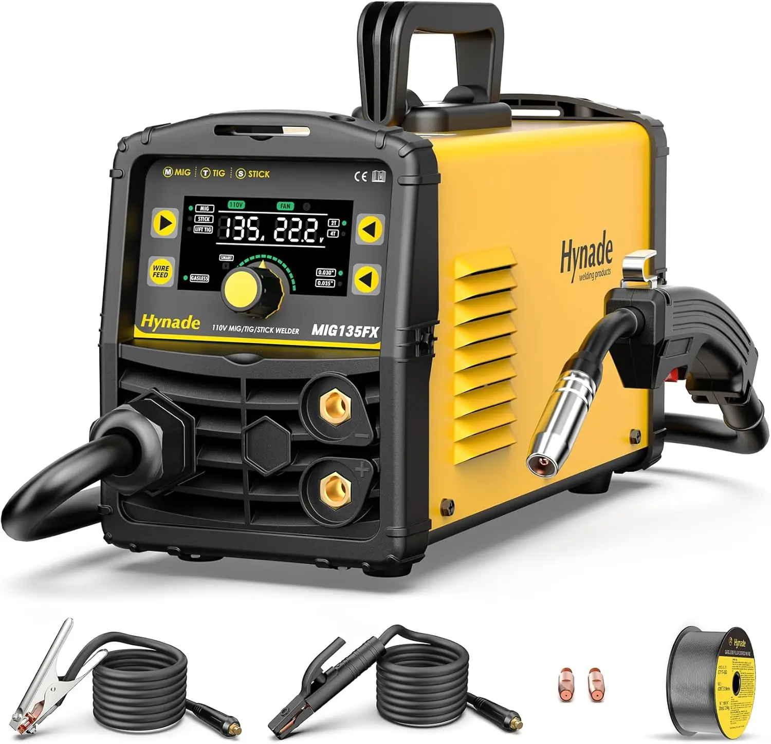 135A MIG Welder 110V Flux Core MIG Welde/Lift TIG/Stick 3 in 1 Gasless MIG Welding Machine 110v Portable Welder