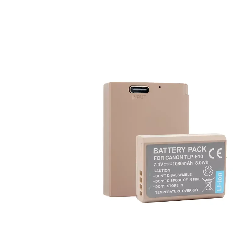 

TLP-E10 Battery With Type-C Direct Charging Port Suitable for Canon 1100D 1200D 1300D KISSX50 Camera