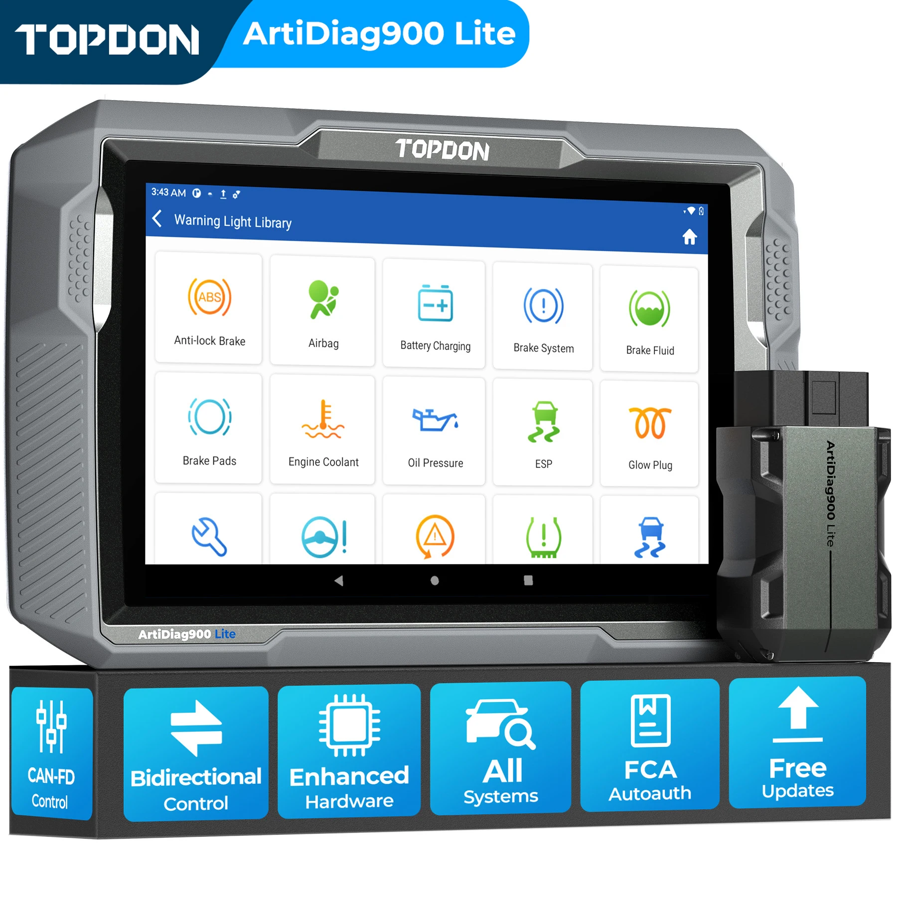 TOPDON ArtiDiag900 Lite OBD2 Wireless Scanner All Systems Bi-Directional Diagnostic Scan Tool Free Upgrade Active Test Scanner