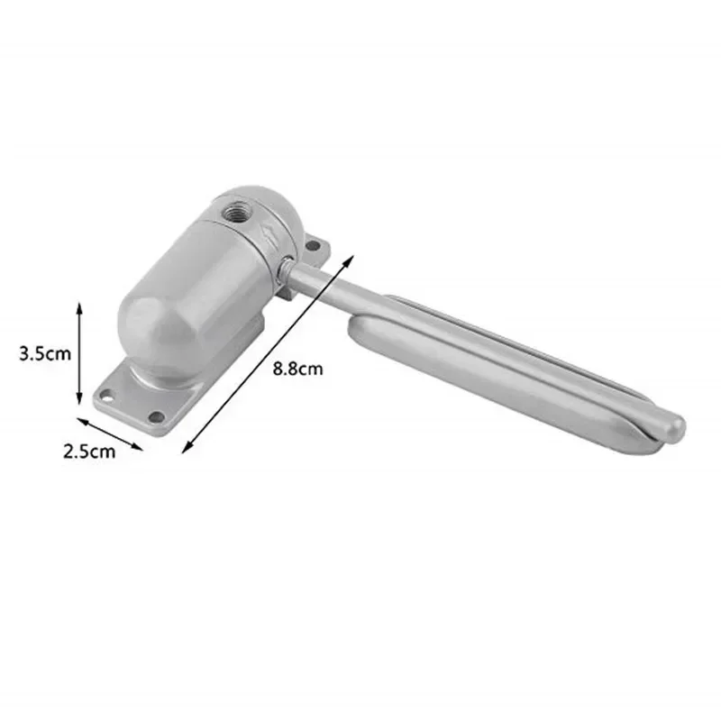 1 Set Gray Mini Automatic Spring Door Closer Adjustable Fire Rated Safety Door Stopper  Indoor and Outdor