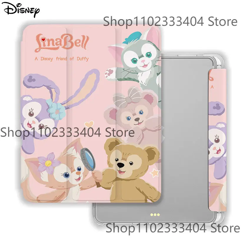 Disney Princess StellaLou Duffy Tablet Case for iPad Mini 4 5 6 Air 1 2 iPad Pro 2022 12.9in Tri-fold Pen Tray Protective Cover