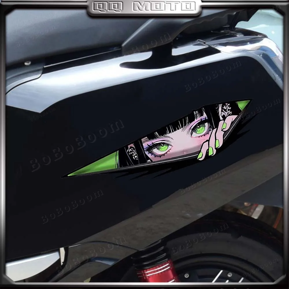 عاكس أنيمي عيون دراجة نارية ملصق الجسم الديكور الخدوش غطاء الجسم هدية الزجاج الأمامي سيارة دراجة ملصقات مقاوم للماء #6