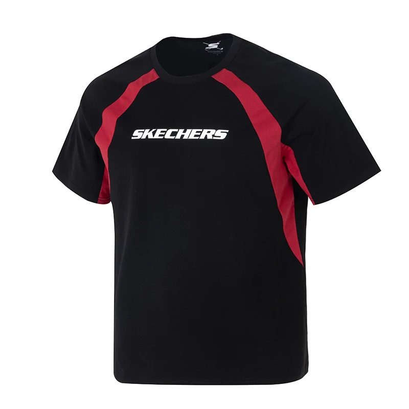 

Skechers Унисекс Вязаная рубашка с круглым вырезом Футболка с короткими рукавами Свободная мужская и женская одежда с круглым вырезом для занятий спортом и отдыха P225U126-00Gz