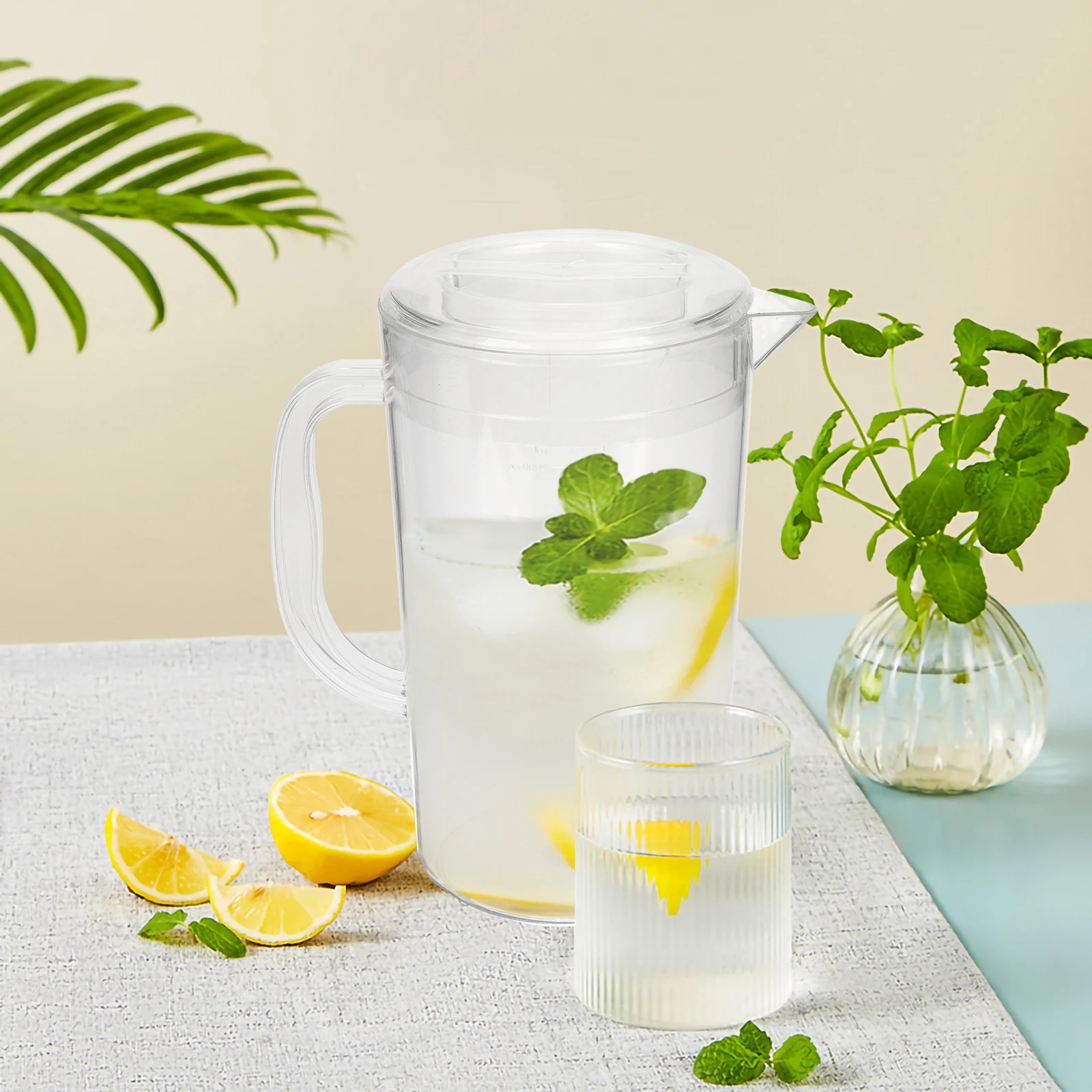 

Large Capacity Acrylic Cold Water Kettle Leakproof Juice Jug for Tea Party Beverage Container with Lid
