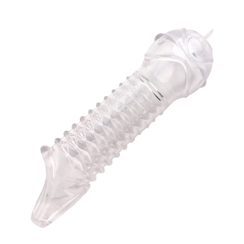 Silicone Reusable Penis Sleeve Flexible Glans Penis Enlarger Extender Delay Ejaculation Massage Vagina Adult Sex Toys For Men