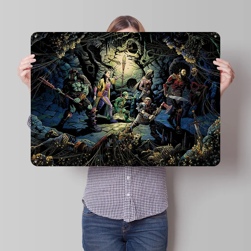 Dungeon Crawlers 3D Printed Texture Poster Personalized Wall Art Retro Metal Tin Signs for Decor Living Room Interior Decoration