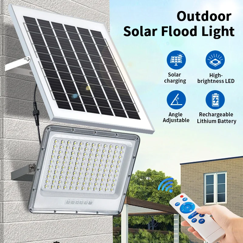 LED Solar Floodlight Outdoor Waterproof IP67 High Brightness Household Outdoor Balcony Corridor Courtyard Lighting Fixture