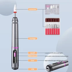 Electric Nail Polisher Drill Bits Professional Nails Grinding Polishing Dead Skin Removal Art Sanding File Pen Manicure Machine