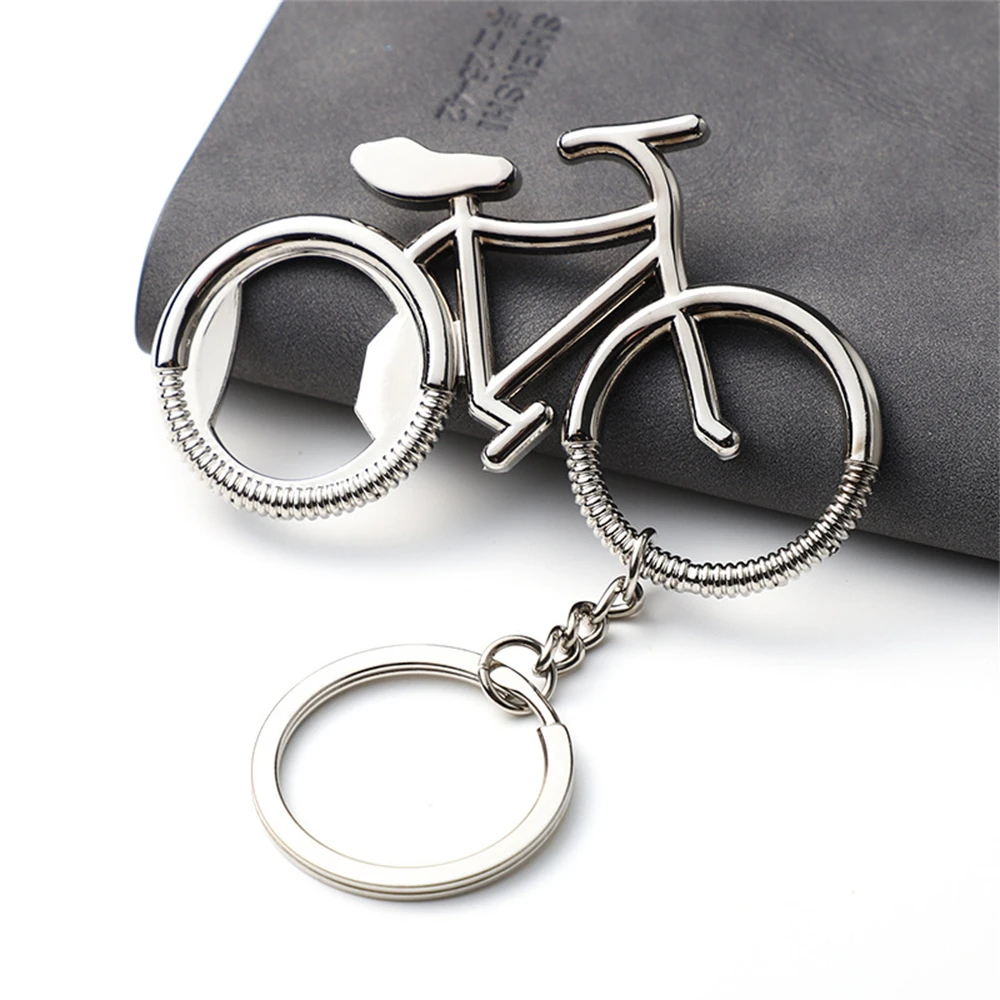 1pc Creative Bicycle Keychain Portable Metal Bike Shaped Beer Bottle Opener Key Rings For Cycling Enthusiasts Men Gifts Bar Tool