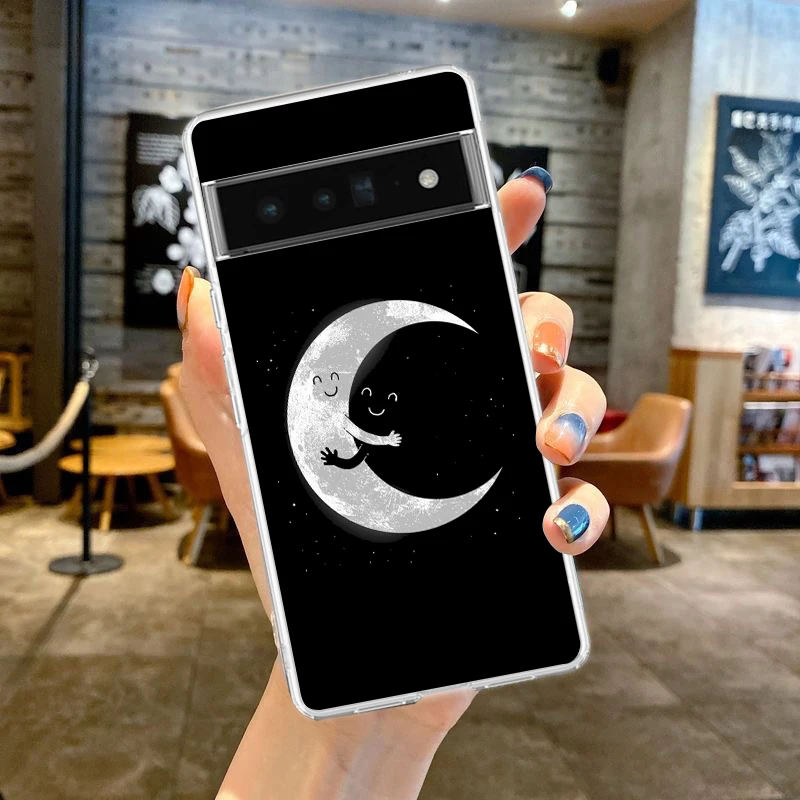고딕 스타일 블랙 립 전화 케이스 Google Pixel 9 8 7 6 Pro XL 8A 7A 6A 5 4 5A 4A 3A XL 5G 소프트 실리콘 클리어 TPU 커버