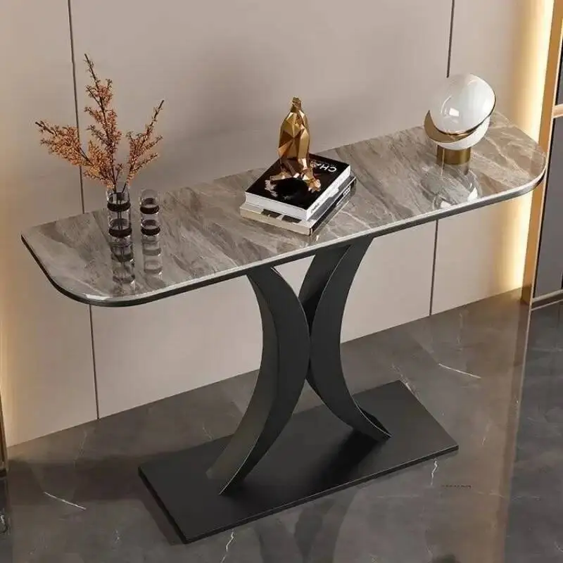 

Slate Console Tables Modern Living Luxury Room Furniture Wrought Iron Hallway Table Home Decor Entrance Console Table K