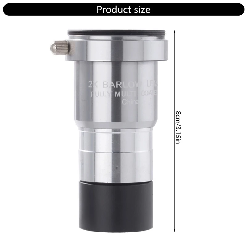 صغيرة ومحمولة 2x Barlow Lens التصميمات البصرية العدسة ترقيات العدسة للملاحظات الفلكية الواضحة x7jc