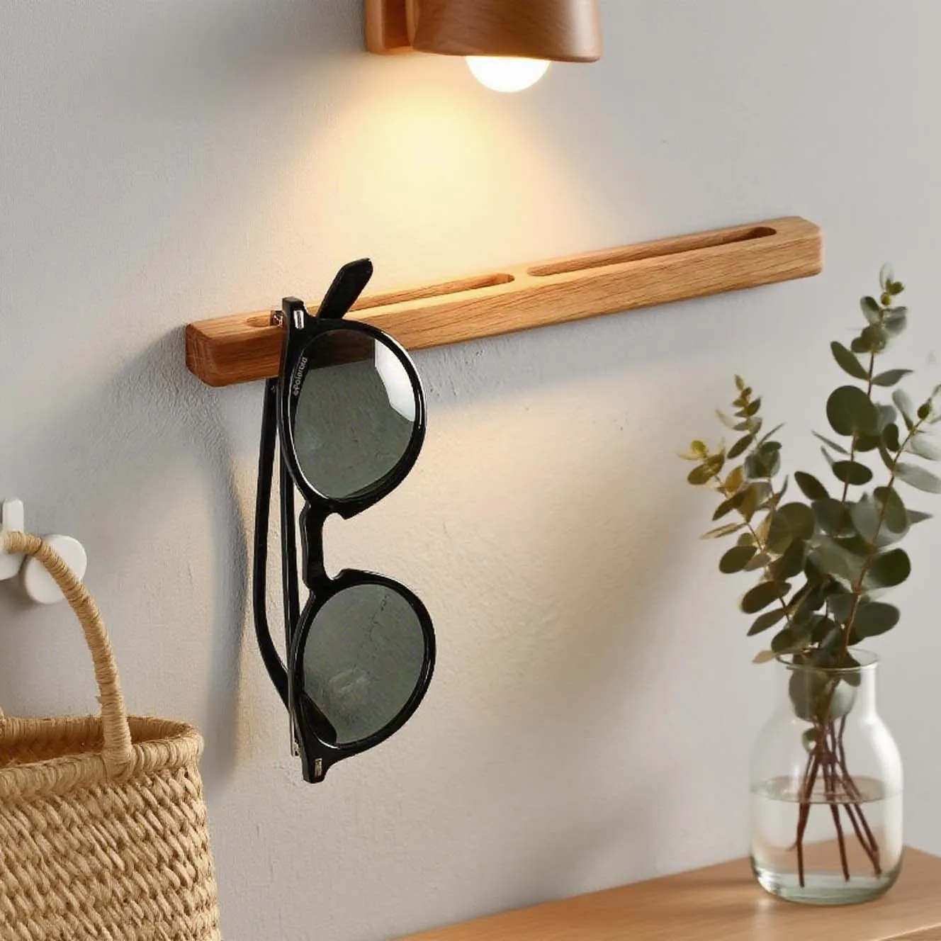Soporte para gafas montado en la pared, estante multiusos para gafas de pared, entrada de la casa, dormitorio, estante de almace