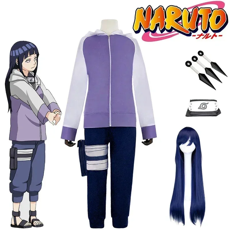 

Anime Cosplay Hyuga Hinata Cosplay Costumes Japanese Ninja Shippuden Generation Jacket Pants Wig Halloween Party For Cos