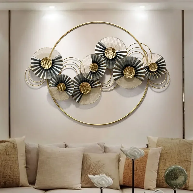 Mural Home Decor Chinese Wrought Iron Wall Hanging Living Room Decoration Background Sticker Crafts Hotel Porch Dinging room