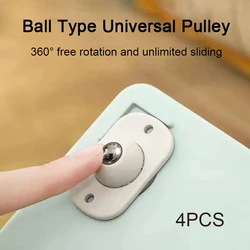 Ruedas autoadhesivas de acero inoxidable, estante duradero de 360 grados, rueda fija, se puede pegar con estante de polea Universal
