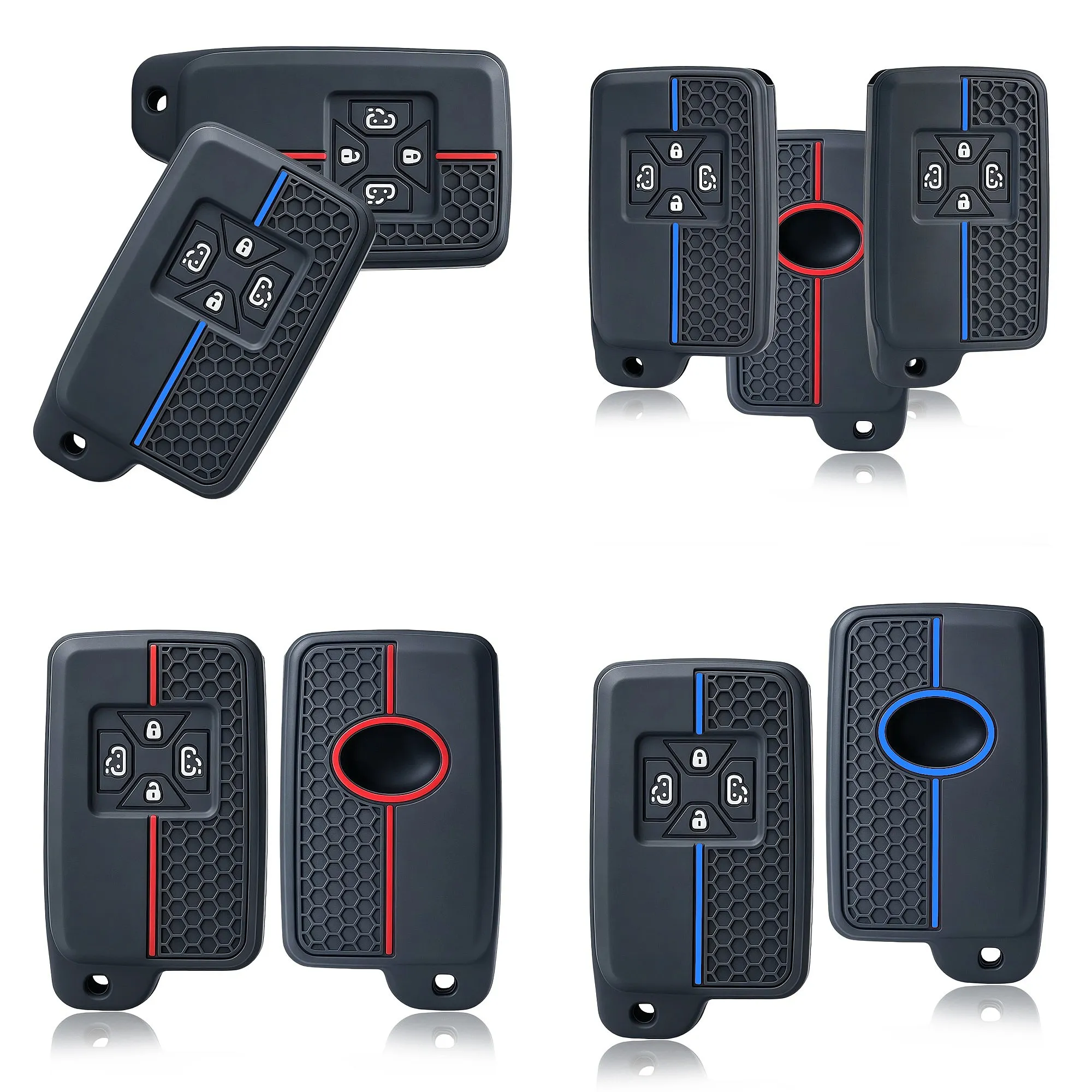 4 Buttons Silicone Car Remote Key Fob Cover For Toyota Estima Alphard Vellfire Shell Keyring