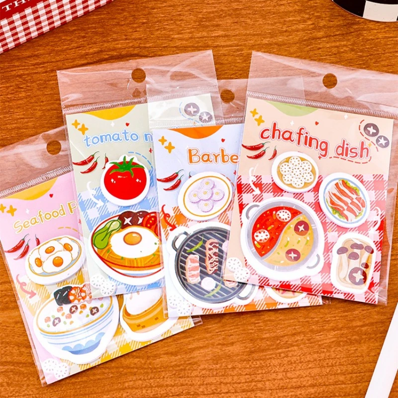 Kawai Stationery Cute Food and Play Sticky Notes Multiple Combination Good Looking Messages Delicious N Times Stickers Memo Pad