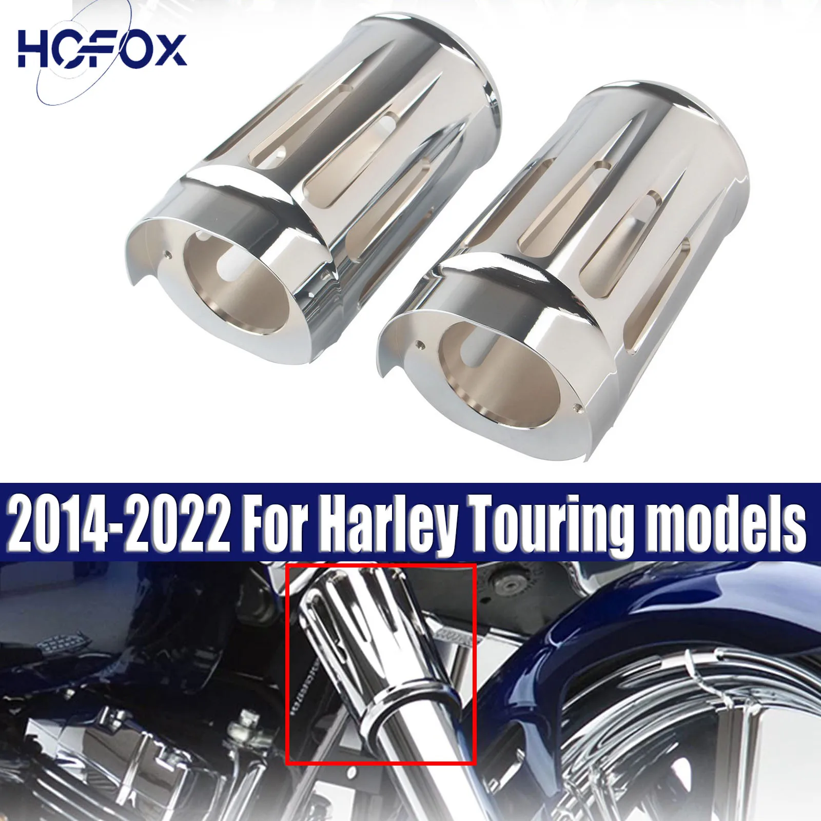 

Fork Boot Slider Cover Cow Bell For Harley Electra Street Glide Road King FLHX