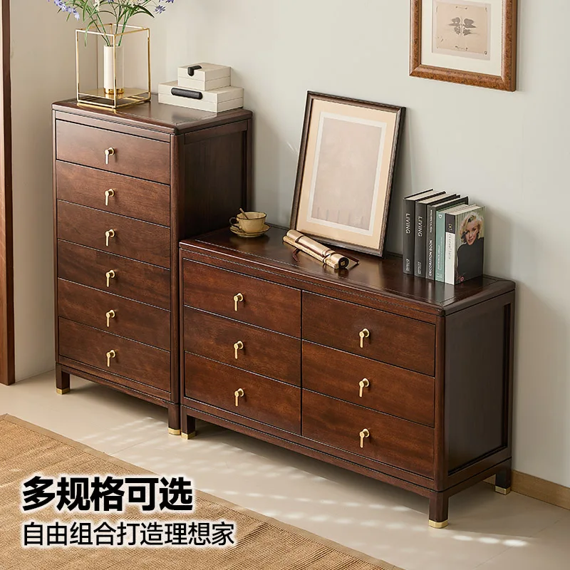 Chest of drawers solid wood chest of drawers living room wall storage cabinet vertical cabinet home bedroom storage cabinet