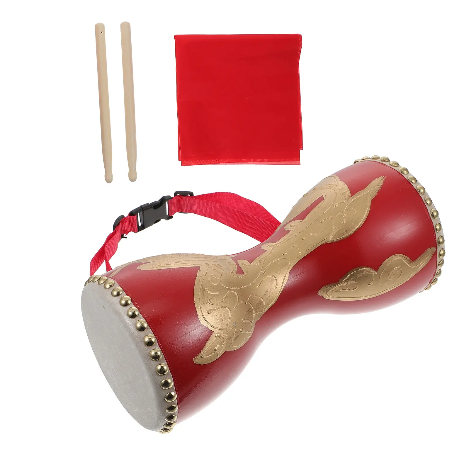 

1Set Long-Lasting Waist Drum Adjustable Portable Hand Drum for Traditional Chinese Performance Percussion